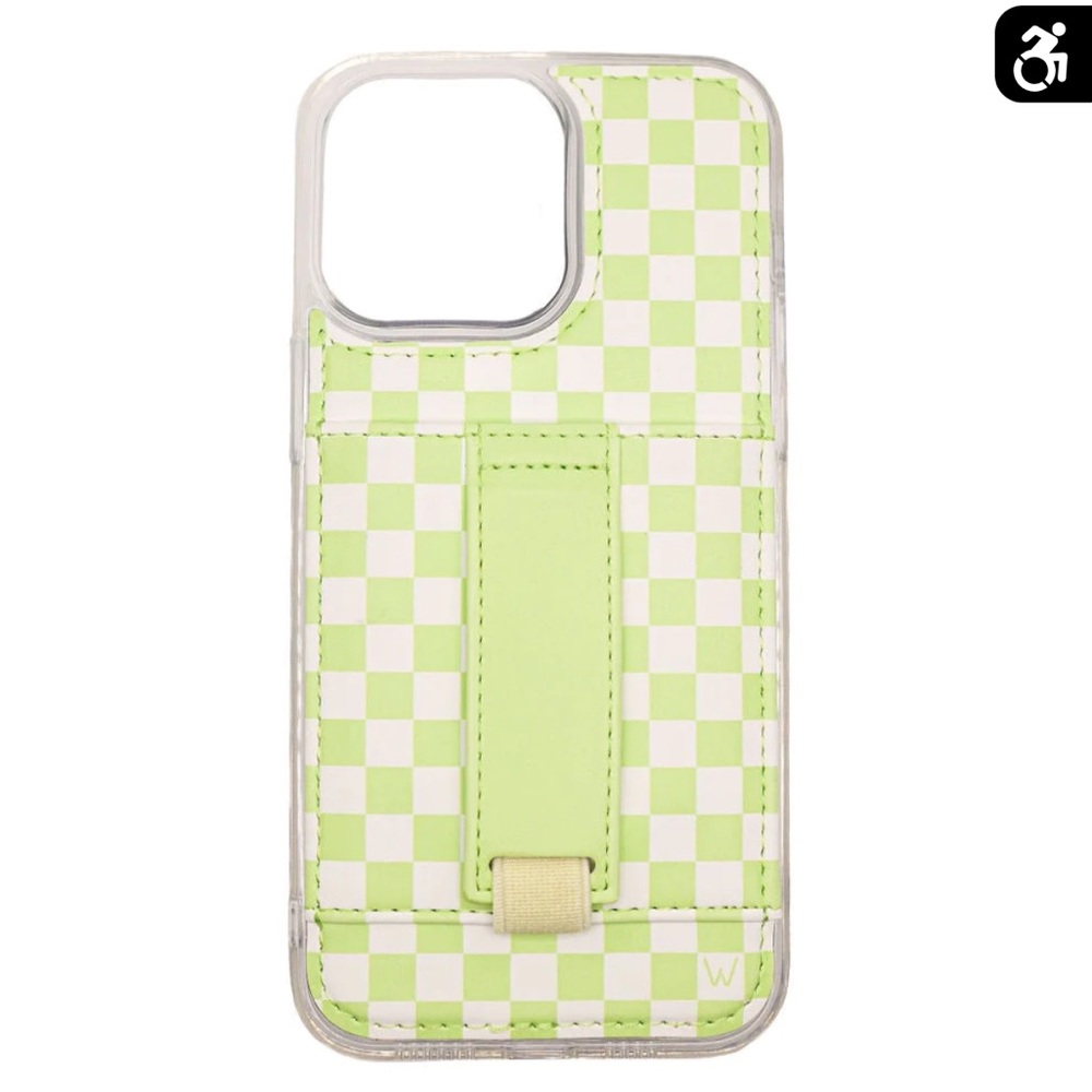 Green Checkered Wally case for iPhone 12/12pro